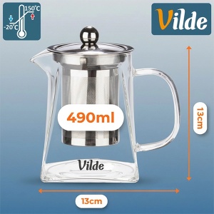 Stakleni čajnik sa infuzerom 490 ml Vilde 259411 - Img 2