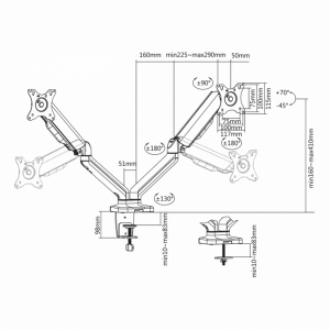 Stoni nosač za 2 monitora LCD S024 SBox 452 - Img 2