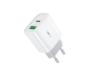 Strujni GaN punjač WeKome WP-U53, 33W, 2 porta, beli