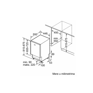 Ugradna mašina za pranje sudova 45cm serija 6 Bosch SPV6YMX11E - Img 4