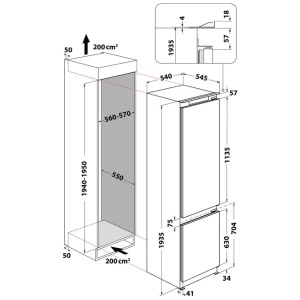 Ugradni kombinovani frižider 306 L ART 9811 SF2 Whirlpool ELE02611 - Img 2