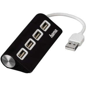 USB 2.0 razdelnik 1:4, HAMA crna 39776