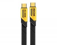 USB-C kabl WeKome WDC-192, 100W, 1m, crno-žuti - Img 2