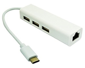 USB Tip-C hub E-Green, 3x USB 2.0 + fast ethernet, beli