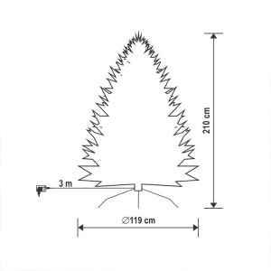 Veštačka jelka 210cm sa osvetljenjem Home KMF6/210 - Img 4