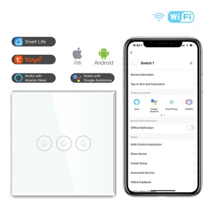 Wi-Fi smart prekidač svetla bez N provodnika 3x10A WFPS-G03/WH - Img 2