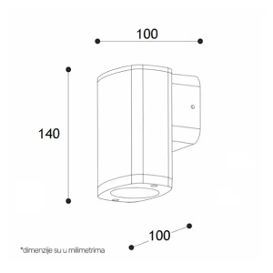 Zidna lampa 1xGU10 IP54 crna E250414 - Img 2