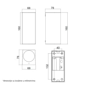 Zidna lampa 2xGU10 IP65 tamno siva W10412/S - Img 2