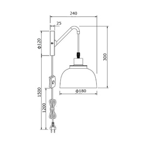 Zidna lampa Punch 1xE27 Trio lighting R20811732 - Img 2
