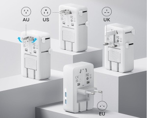 Zidni punjač Nano 20W beli Anker 5 portova sa putnim adapterom - Img 4