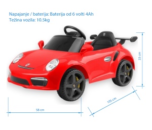 Auto Na Akumulator Ruf 6v Crveni BBO S505RED - Img 2