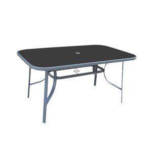 Baštenski sto 150x90x71cm metal staklo sivi i crni Como AG041076-603308