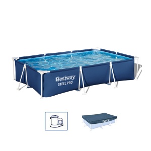 Bazen porodični Bestway Steel Pro 300x201x66cm sa prekrivačem Intex 56411/58106