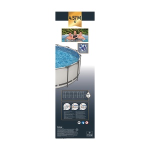 Bazen porodični za dvorište Bestway Steel Pro Max 457x122cm sa kompletnom opremom 56438E - Img 4