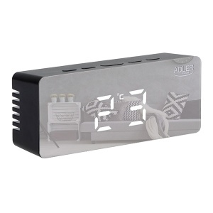 Budilnik sa USB punjenjem crni Adler AD1189B