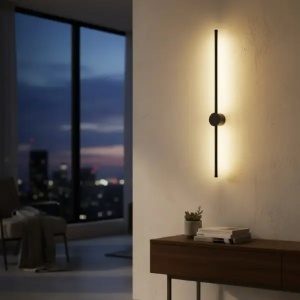 Crna zidna LED lampa 12W 3000K IP20 SOLEA54/C
