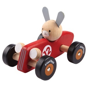 Drvena igračka trkački automobil zec 5704