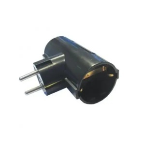 Dvostruki T razvodnik Elit 16A 250V crni EL75865