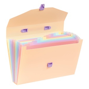 Expanding fascikla sa 12 pregrada, sa ručkom i kopčanjem Rainbow Pastel - Img 4