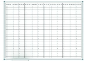 Godišnja planer tabla "MAULstandard", 90x120, 12 meseci