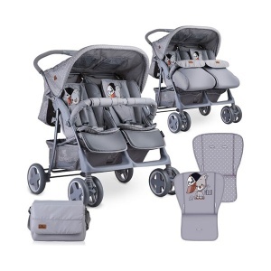 Kolica za blizance Twin Grey Cool Cat Lorelli 10020071939