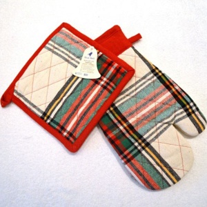 Kuhinjski set Tartan rukavica+hvataljka