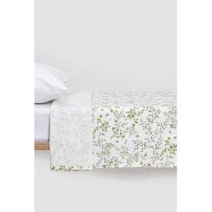 Letnji prekrivač Pique Herbal 140x220cm bela zelena - Img 3