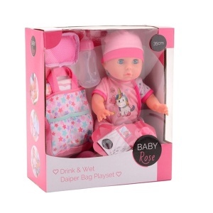Lutka Beba Rose pije i piški sa torbom za prepovijanje 43383