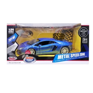 Metalni auto 1:24 sa zvučnim i svetlosnim efektom plavi 20529 - Img 6