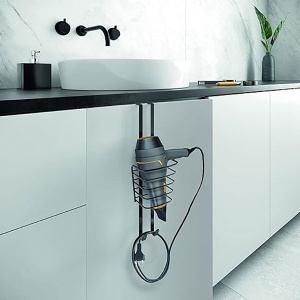 Metalni držač za fen Lava mat crni Metaltex 401108 - Img 2