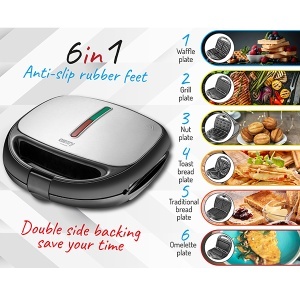 Multifunkcionalni aparat 1200 W sa šest izmenljivih ploča Camry CR3057 - Img 3