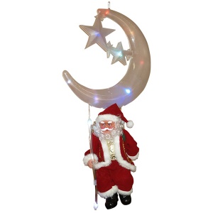 Novogodišnje lampice Deda Mraz na bat.LED 30cm 41-876000
