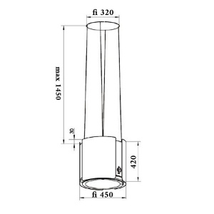 Ostrvski aspirator Smart 400m3/m filter EL-IR0145C Elmark 300041 - Img 2