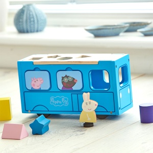 Pepa Prase drveni školski autobus 25x10x15cm Peppa Pig 072223 - Img 3