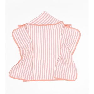 Peškir sa kapuljačom za bebe pamučni muslin 60x120cm prugasta roze