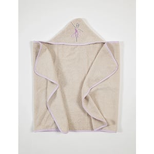 Peškir sa kapuljačom za bebe sa vezom 60x120cm Balerina bež