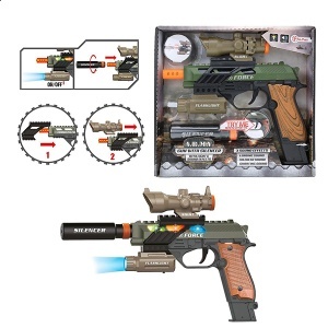 Pištolj vojni sa prigušivačem i lampom Alfafox Toi Toys 51441 - Img 3