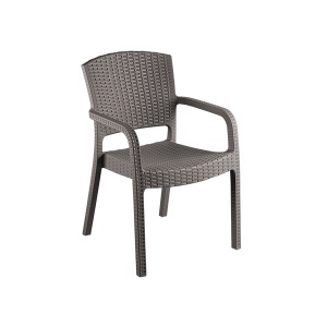 Plastična stolica ratan Verona tamno moka 63181