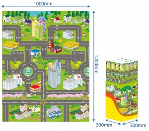 Podne puzzle Podloga za igru mapa grada- 100x120cm