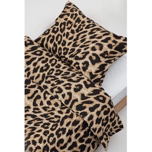 Posteljina Set 2 dela 140x200cm pamuk Divlja Nota braon Leopard šara