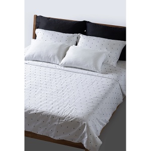 Posteljina set pamučni saten Tufna 140x200cm bela - Img 2