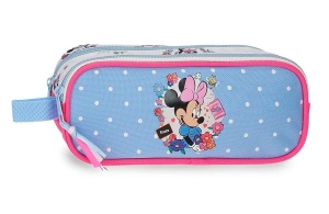 Prazna pernica sa 2 pregrade Disney Minnie Flowers 23x9x7cm roze plava