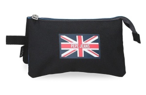 Prazna pernica sa sa 3 pregrade Pepe Jeans Henry 22x12x5cm crna