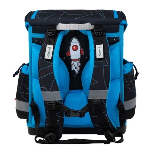 Ranac za školu Belmil Classy 405-78 Cars blue 27x16x36cm crna plava - Img 3