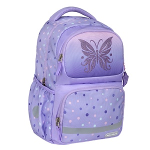 Ranac za školu Belmil Midi 338-36 Purple dots 26x15x41cm