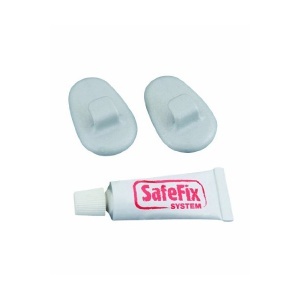 Set 2 kukice i lepak za kačenje polica SafeFix Metaltex 404994 000