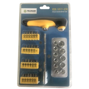 Set bitova sa T-odvijačem FDS 1017-37R crno-žuti Fieldmann (37 delova) - Img 2
