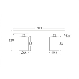 Spot lampa 2xGU10 30x12x6cm Braytron BH04-00820 - Img 2
