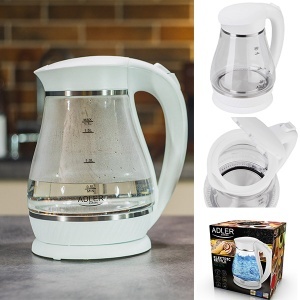 Stakleni ketler 1,7 l beli Adler AD1274W - Img 3