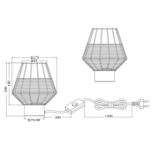 Stona lampa Borka Ratan 1xE27 Trio Lighting R51261036 - Img 4